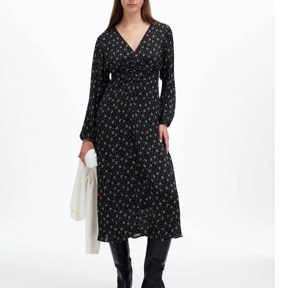 NWT! MADEWELL Ruched Midi Dress Size 8